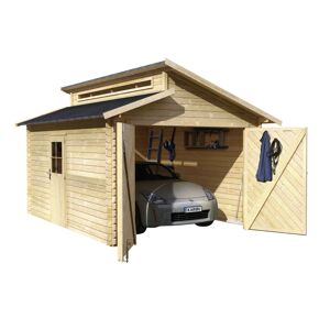 Dřevěná garáž KARIBU 58440 28 mm natur LG1886