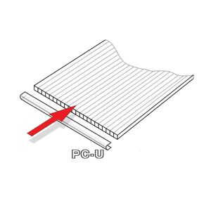 PC U-profil 8 mm pro skleník, délka 2,10 m (1 ks) LG2362