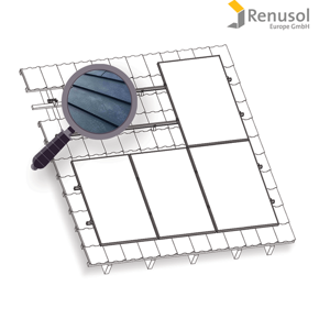 Renusol Konstrukce Renusol na FV pro 4 panely. Falcovaný plech