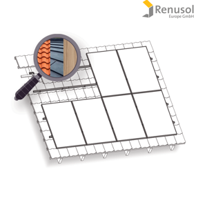 Renusol Konstrukce Renusol na FV pro 6 panelů. Plech / šindel / dřevo
