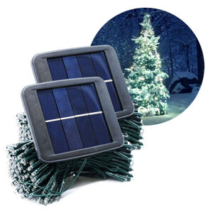 SolarCentre Vánoční SADA 2x Solární LED řetěz SolarCentre Elan SS9944 200 LED / 20m studená bílá