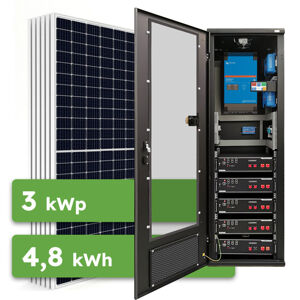 Ecoprodukt Hybrid Victron 3kWp 4,8kWh RACK 1-fáz předpřipravený solární systém